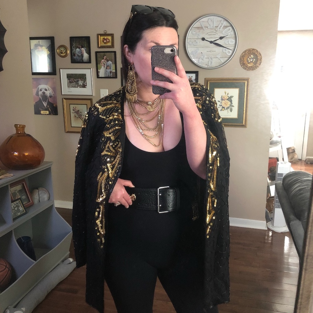 Vintage Bead & Sequins Silk Jacket